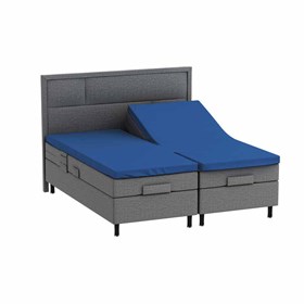 Økologisk Splitlagen - H lagen - 180x200 cm - Bomuldssatin - Blå - ProSleep