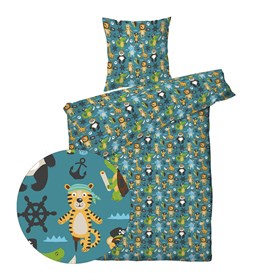 Børne sengetøj 140x200 cm - Pirat dyr - ProSleep Kids