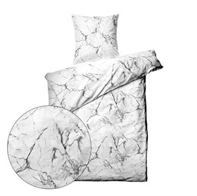 Sengetøj, Marmor Hvid, 140x220 cm