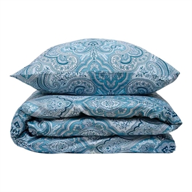 Sengesæt bomuldssatin - 200x200 cm - Uma Blue - ProSleep