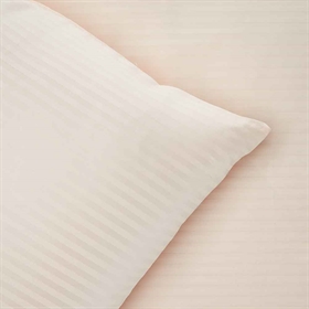 Dobbelt sengetøj Smal stribet Creme 200x200 cm i 100% bomuldssatin
