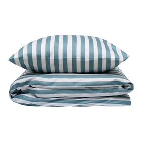 Sengetøj bomuldssatin - 240x220 cm - Kalle - Blue Stripe - Luna Denmark