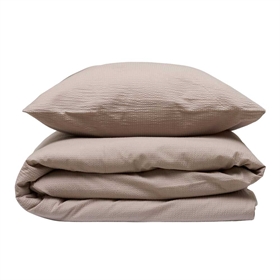 Sengetøj bomuld - 140x200 cm - Nano Krepp Taupe - NATURE by Luna Denmark