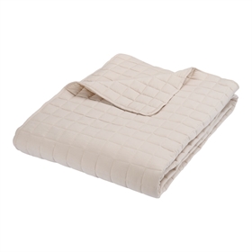 Ensfarvet sengetæppe - 150x260 cm - Gunhild - Beige