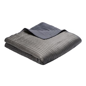 Velour sengetæppe 240x260 cm - Sif - Antracite grå