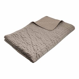 Velour sengetæppe 150x260 cm - Sif - Taupe