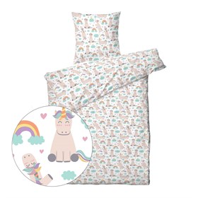 Baby sengetøj - Enhjørning Regnbue - 70x100 cm